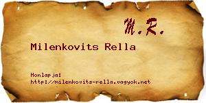Milenkovits Rella névjegykártya